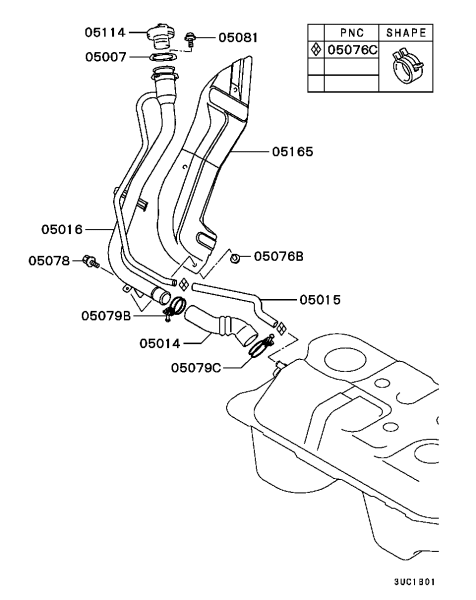 Купить Горловина топливного бака Mitsubishi PAJERO/IO/PININ H61-67W 98-07 (3D) Горловина топливного бака Mitsubishi PAJERO/IO/PININ H61-67W 98-07 (3D)