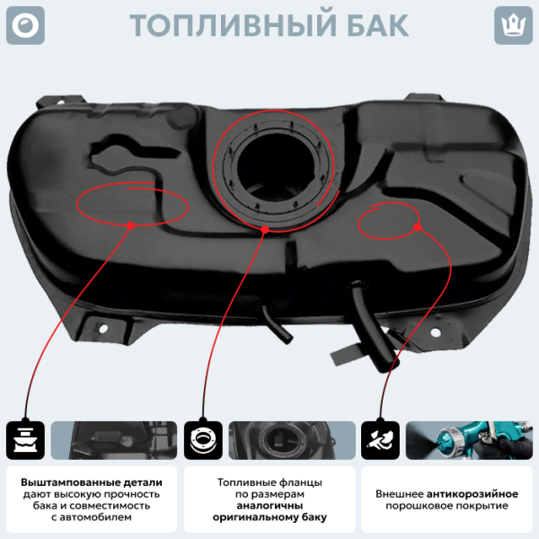 Купить Топливный бак Peugeot Bipper Tepee, 2008-Н.В г.в. (антикоррозия) Топливный бак Peugeot Bipper Tepee, 2008-Н.В г.в. (антикоррозия)